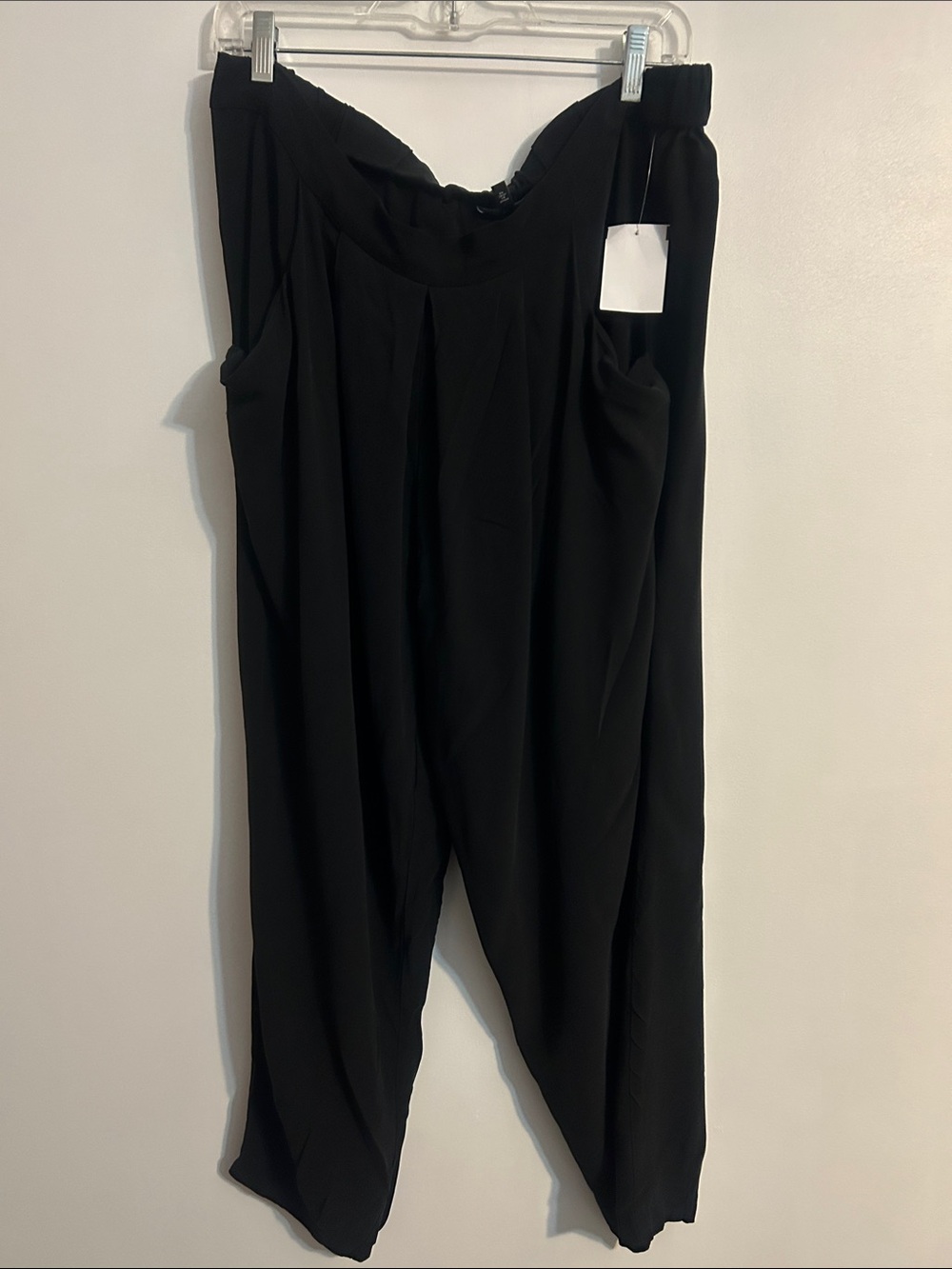 Eileen Fisher Women's Black Silk Draped Harem Pants